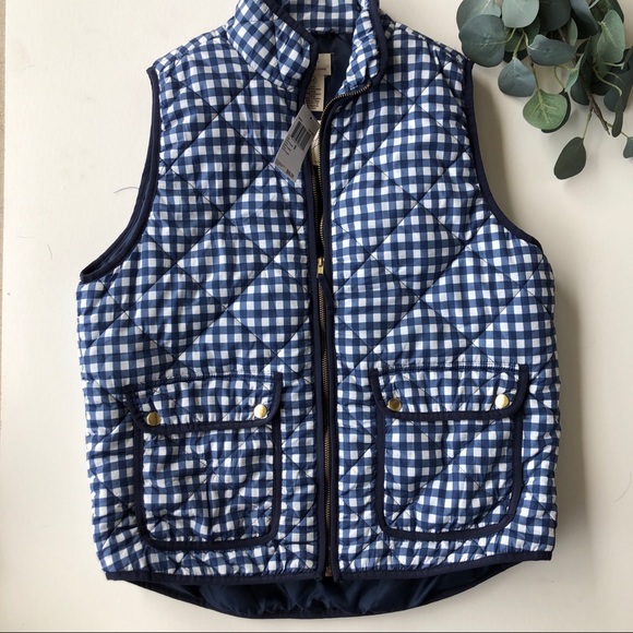 Andrea Jovine Jackets & Blazers - NWT Andrea Jovine Gingham Puffer Vest